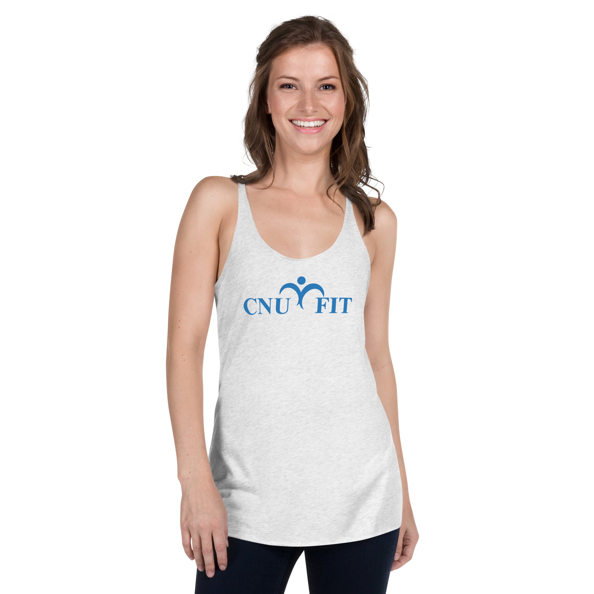 CNU Logo | White | Women's Racerback Tank